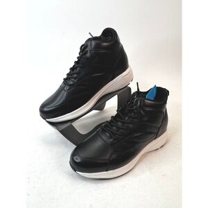 JENNEN Mr. Pippen‎ Black Leather Sneakers High Top 3.2" Taller Shoes Size US 9